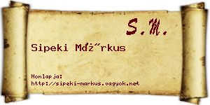 Sipeki Márkus névjegykártya